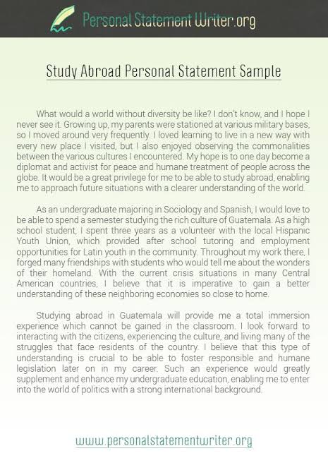 sample essay for study abroad application